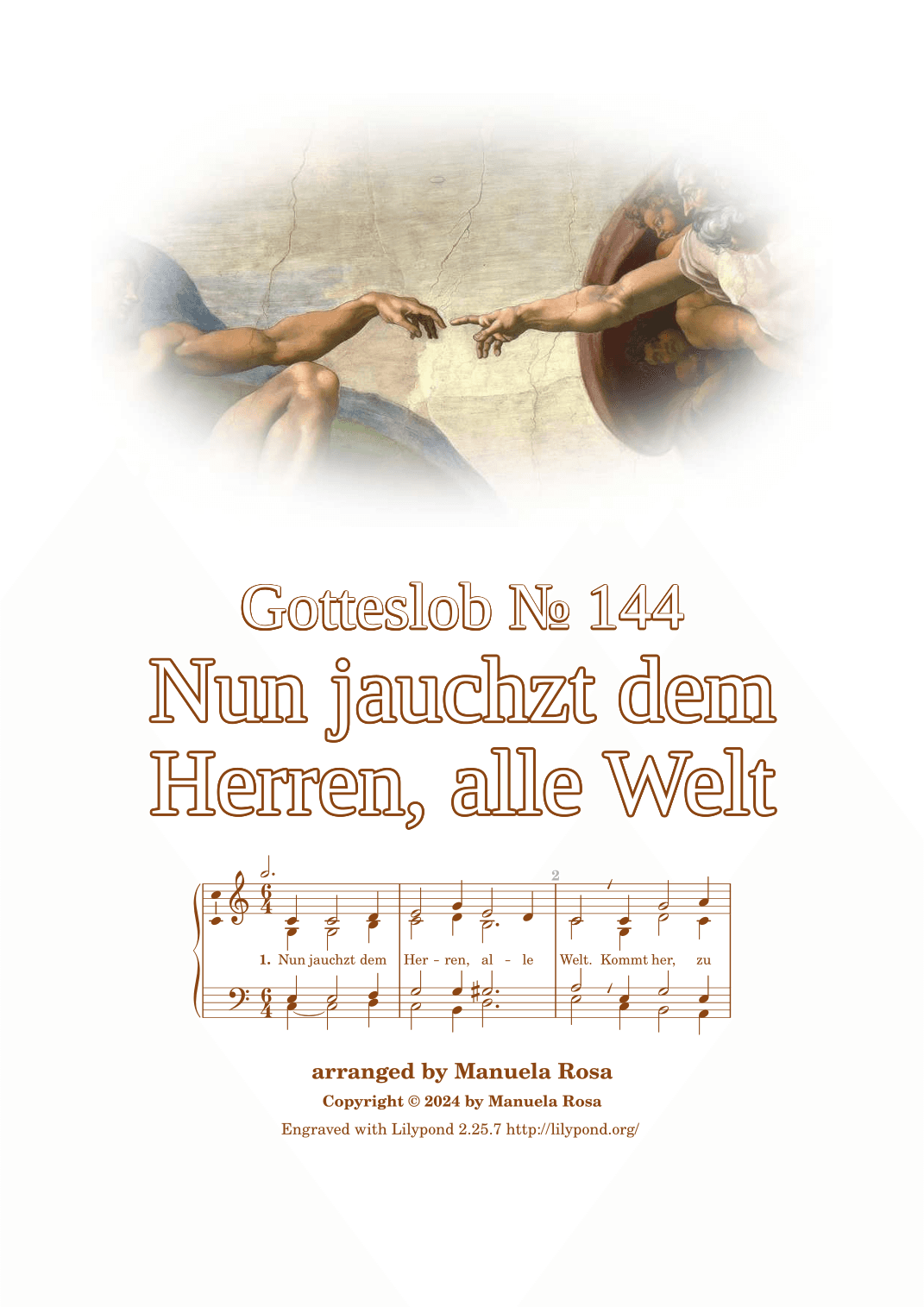 Nun jauchzt dem Herren, alle Welt (Gotteslob 144) (arr. Manuela Rosa)