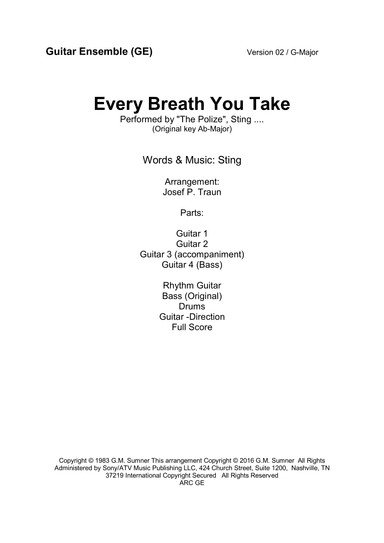 Every Breath You Take (arr. Josef Peter Traun)
