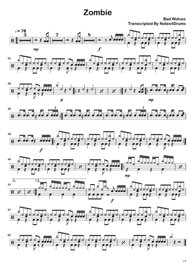 Zombie (arr. Notes4Drums)