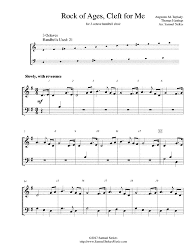 Rock of Ages, Cleft for Me - for 3-octave handbell choir (arr. Samuel Stokes)