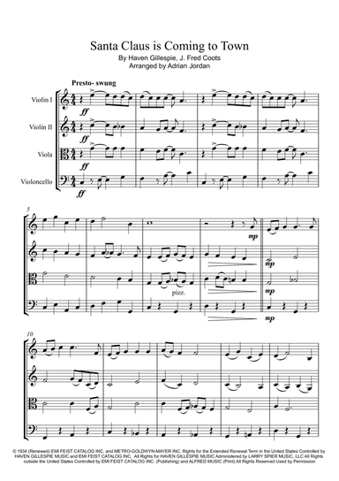 Santa Claus Is Comin' To Town (arr. Adrian Jordan)