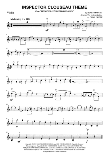 Inspector Clouseau Theme (arr. Fiona Vilnite)