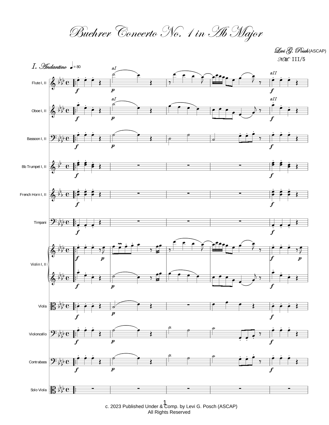 Buehrer Concerto in Ab Major No. 1 Mvt. I, NM. III/5