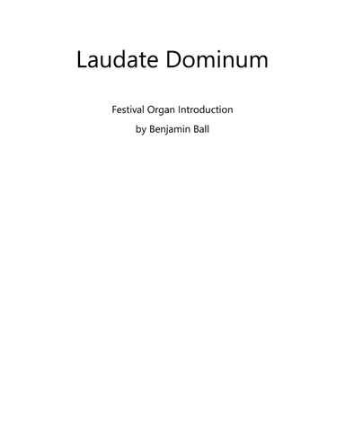 Laudate Dominum (hymn introduction) (arr. Benjamin Ball)