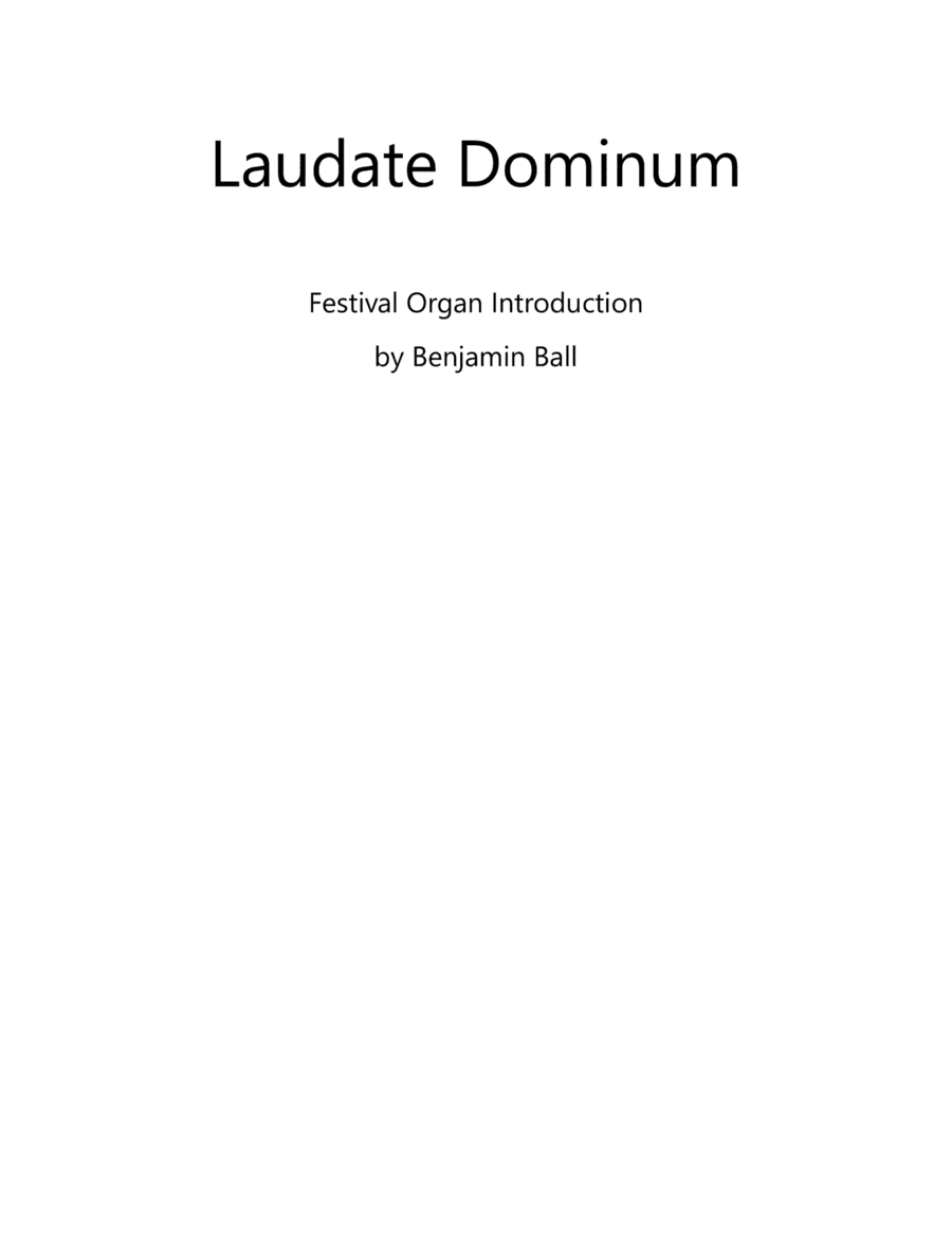 Laudate Dominum (hymn introduction) (arr. Benjamin Ball)
