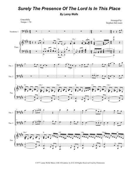 Surely The Presence Of The Lord Is In This Place (arr. Stephen DeCesare)