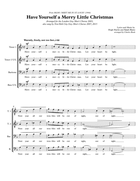 Have Yourself A Merry Little Christmas  from MEET ME IN ST. LOUIS (arr. Charles Beale)