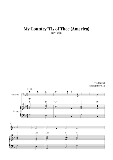 My Country 'Tis of Thee (America) (arr. GDJ)
