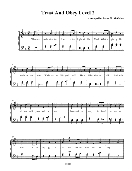 Trust And Obey (arr. Diane M. McGahee)