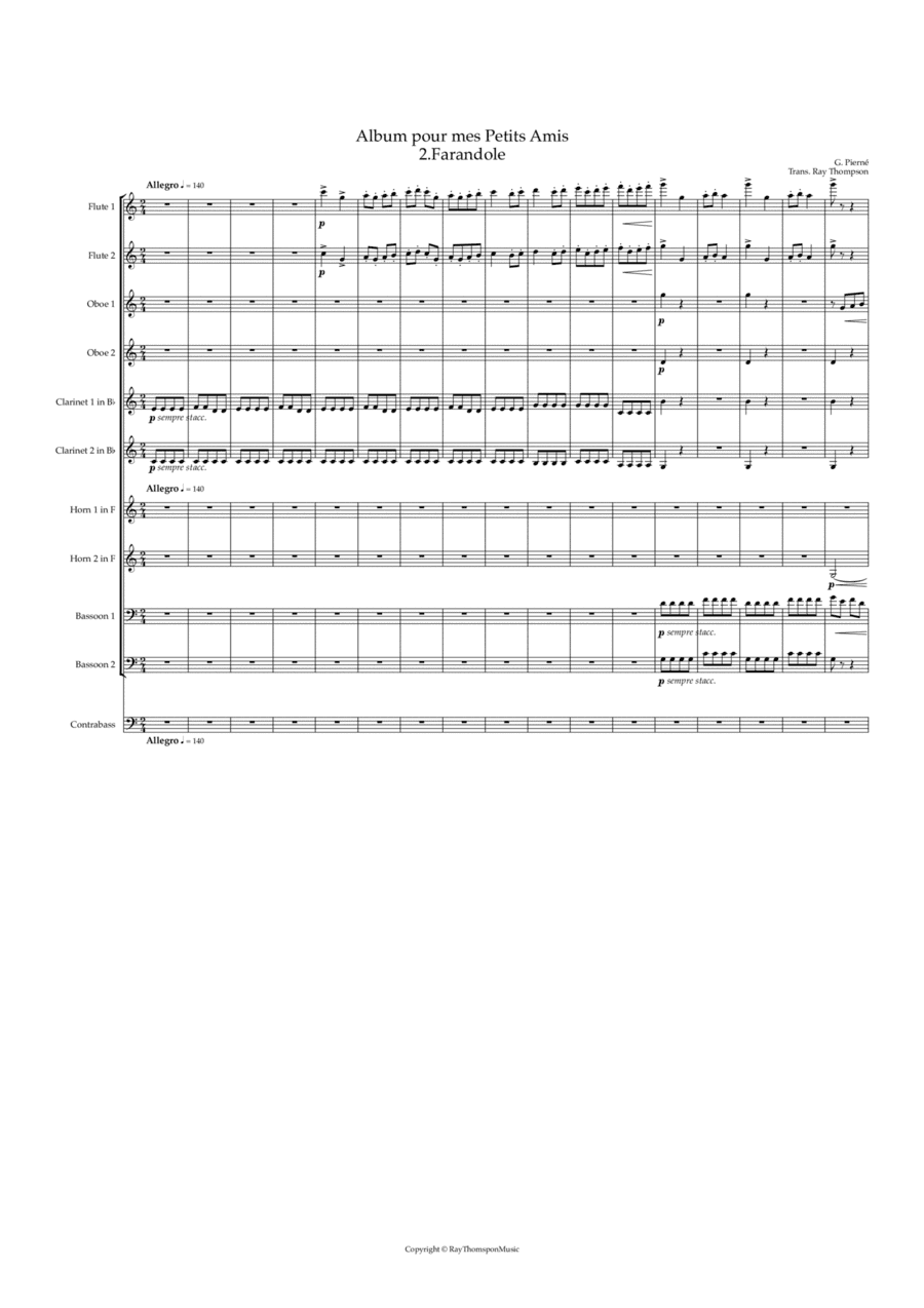 Pierné: Album pour mes Petits Amis Op.14 - 2.Farandole - symphonic wind dectet (arr. Ray Thompson)