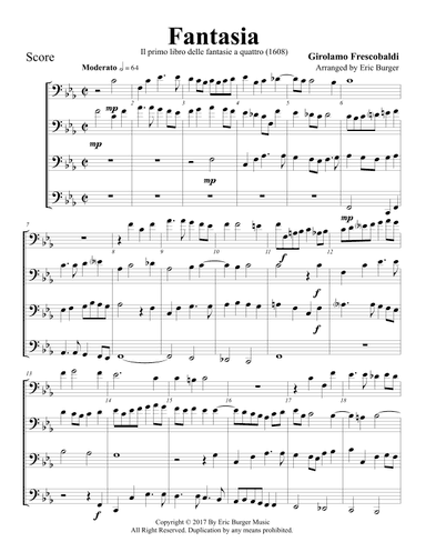 Fantasia for Trombone or Low Brass Quartet (arr. Eric Burger Music)