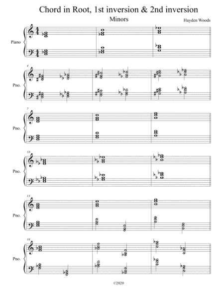 The 12 Minor Chords for Piano