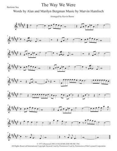 The Way We Were (arr. Kevin Busse)