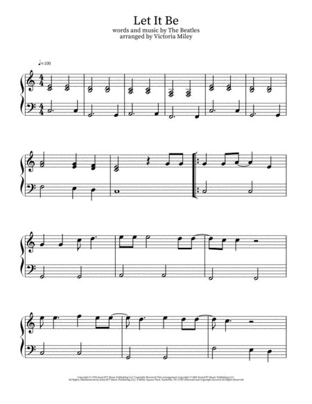 Let It Be (arr. Victoria Miley)