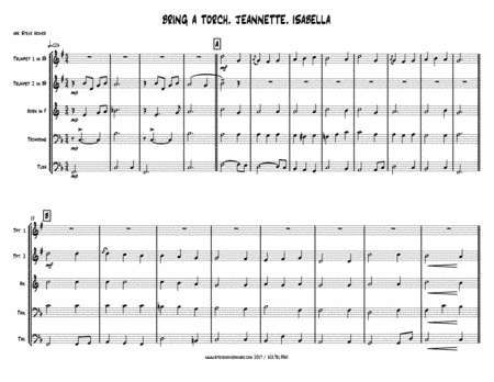 BRING A TORCH, JEANNETTE, ISABELLA - CHRISTMAS BRASS QUINTET (arr. Steve Hoover)