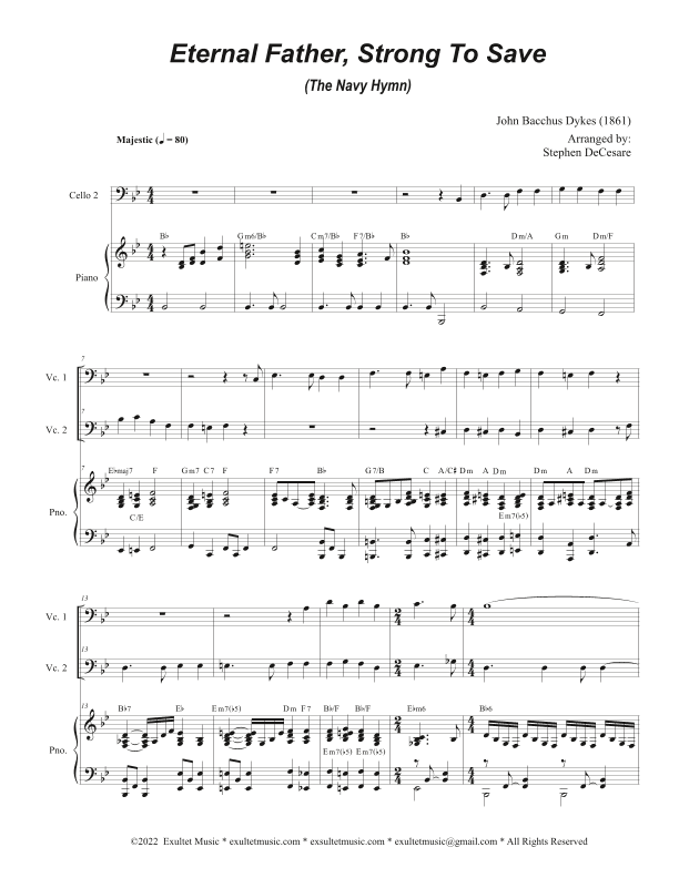 Eternal Father, Strong To Save (The Navy Hymn) (Cello Duet - Alternate Version) (arr. Stephen DeCesare)