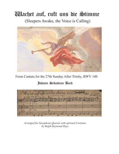 Sleepers Awake (Wachet Auf) for Saxophone Quartet AATB (arr. Ralph Raymond Hays)