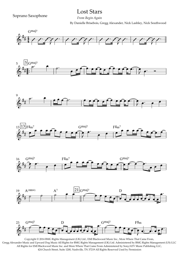 Lost Stars (arr. Fabio Britto)