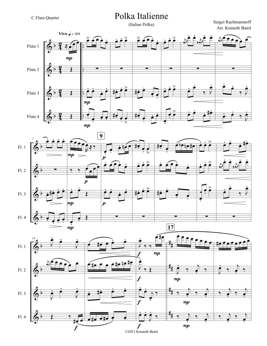 Polka Italienne (Italian Polka) (arr. Kenneth Baird)
