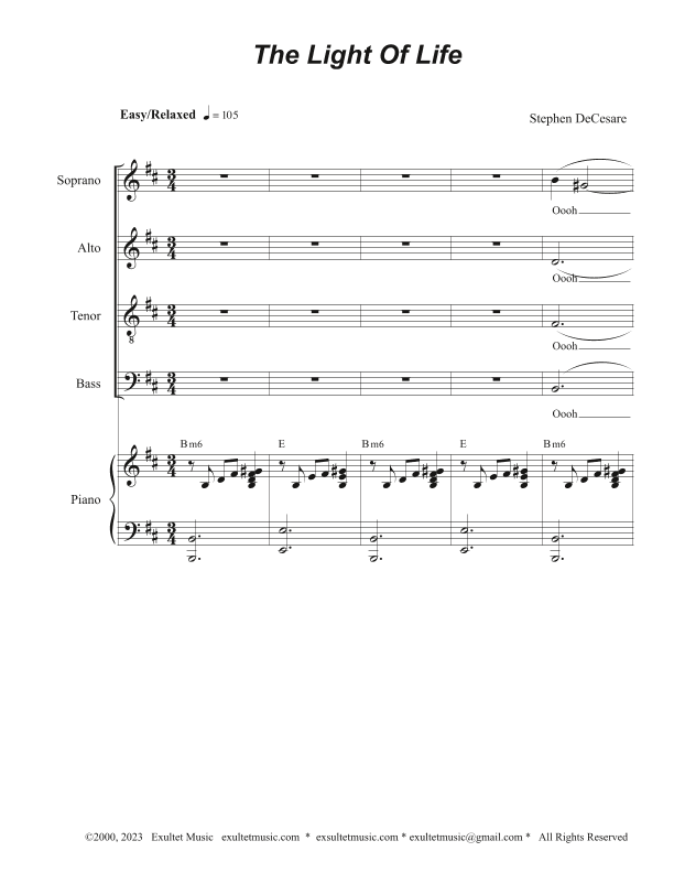 The Light Of Life (Solos and SATB)