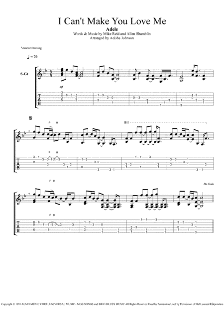 I Can't Make You Love Me (arr. Aeisha Johnson)