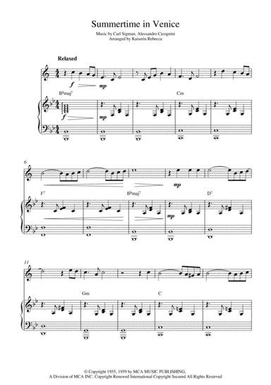 Summertime In Venice (arr. Kaiserin Rebecca)