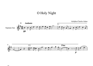 O Holy Night - Adolphe-Charles Adam (Soprano Sax) (arr. Digital Book Music)