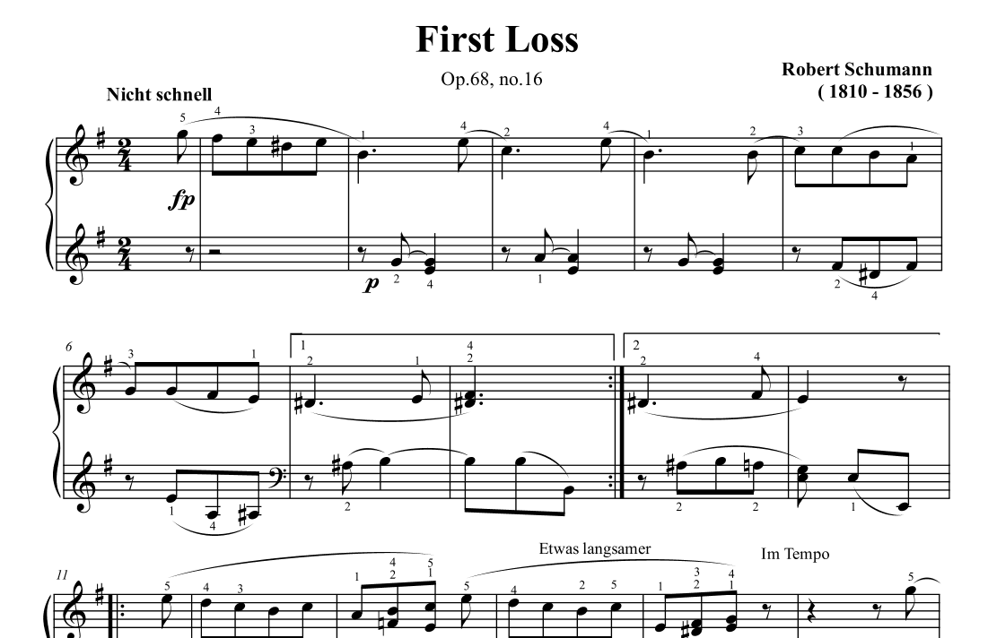 Schumann  First Loss Op.68 No.16 (arr. Ben Choupak)