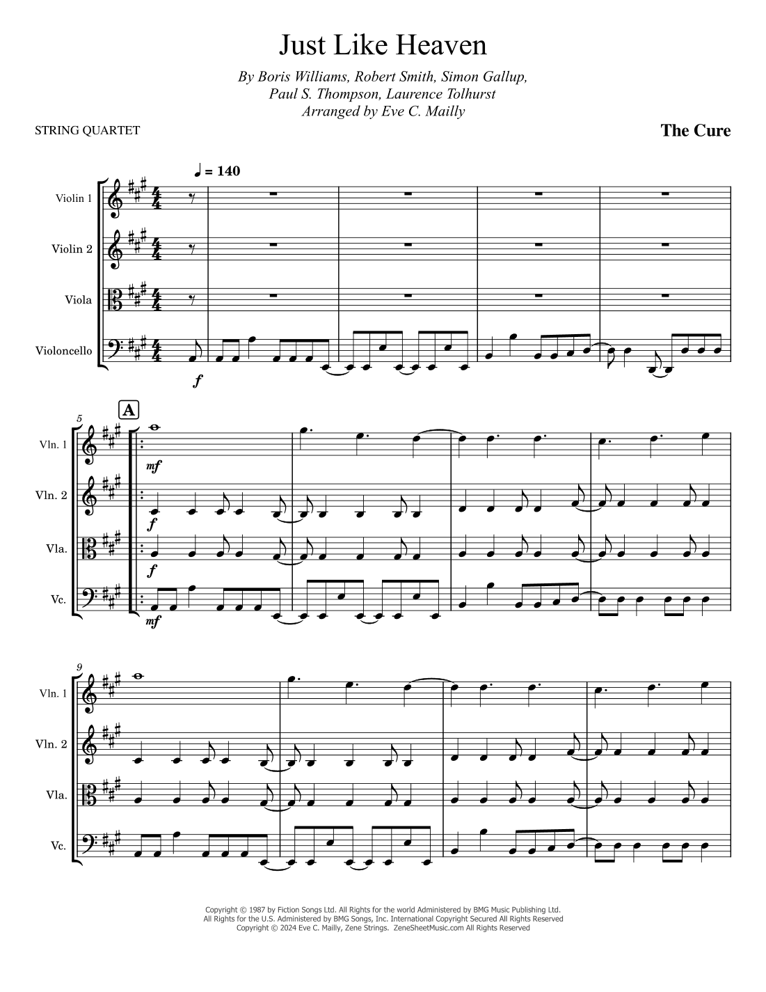 Just Like Heaven (arr. Eve C. Mailly - Zene Strings)