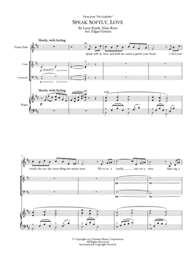 Speak Softly Love (arr. Edgar F. Girtain IV)