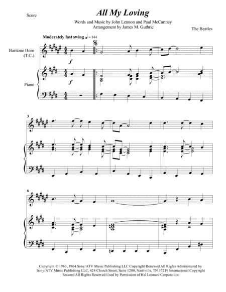 All My Loving (arr. James M. Guthrie)