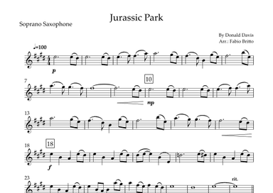 Jurassic Park Iii (arr. Fabio Britto)