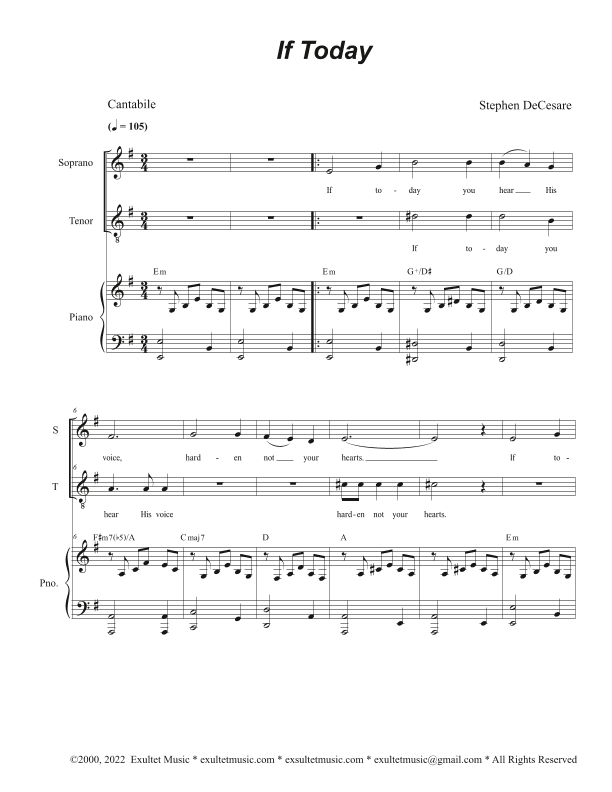 If Today (Duet for Soprano and Tenor solo)