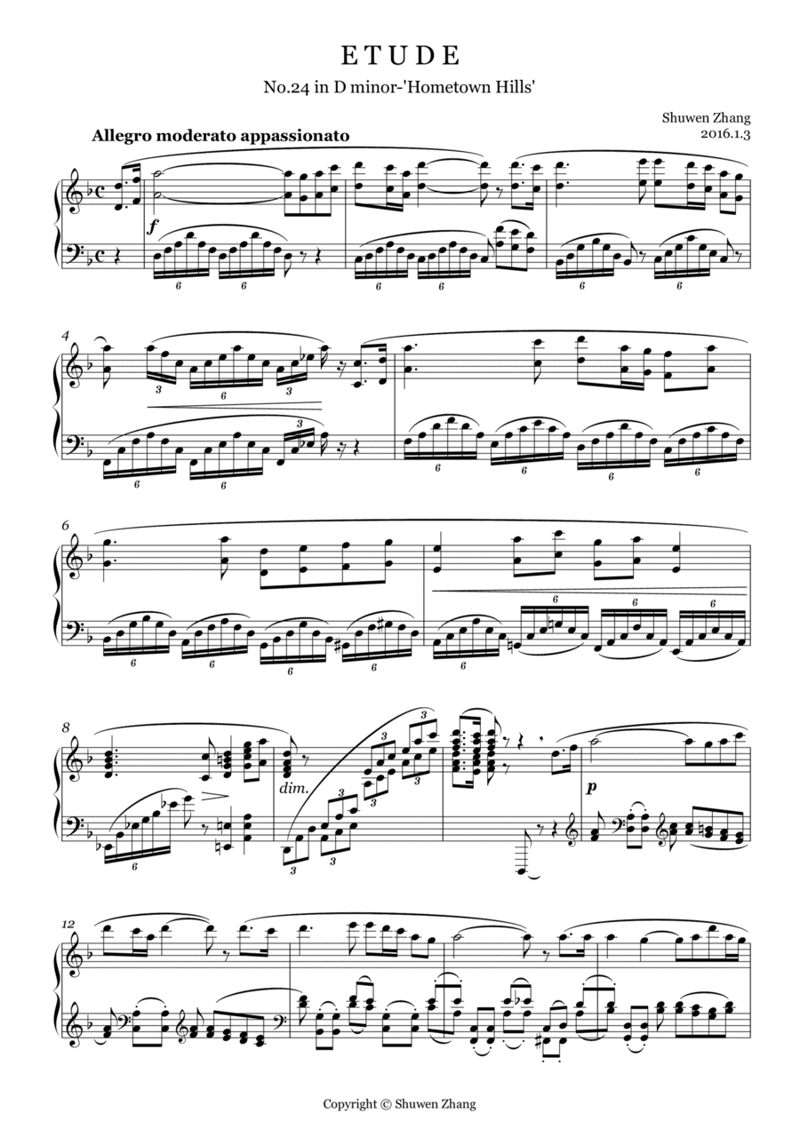 Etude No.24 in D minor "Hometown Hills"