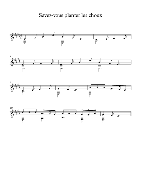 Savez-vous planter les choux - French Traditional (arr. Milan Mitic)