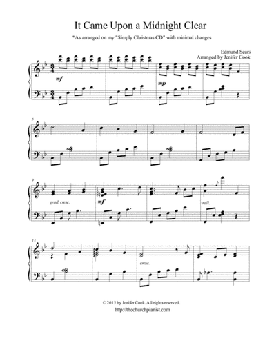 It Came Upon a Midnight Clear (arr. Arranged by Jenifer Cook)