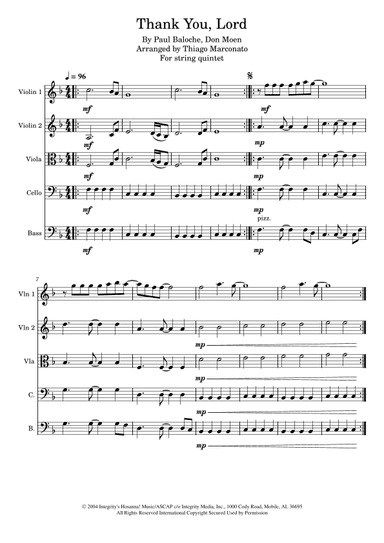 Thank You, Lord (arr. Thiago Marconato)