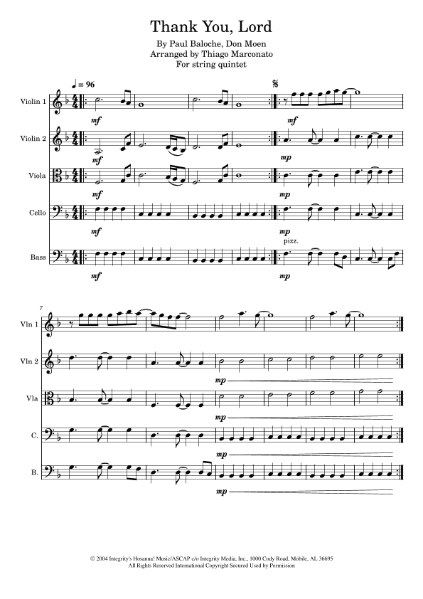 Thank You, Lord (arr. Thiago Marconato)