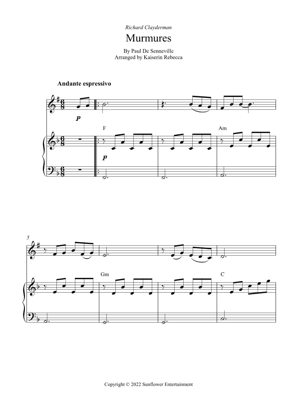 Murmures (arr. Kaiserin Rebecca)