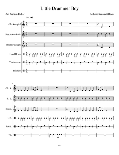 The Little Drummer Boy - Score Only (arr. William R Parker III)