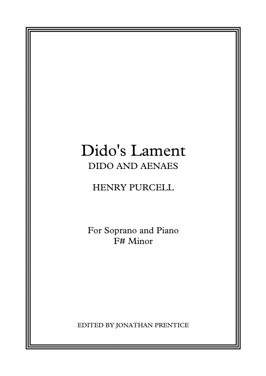 When I Am Laid (Dido's Lament) - F# Minor (arr. Jonathan Prentice)