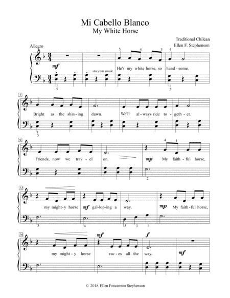 Mi Cabello Blanco (My White Horse) (arr. Ellen Foncannon Stephenson)