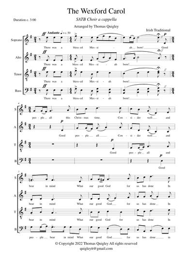The Wexford Carol ( SATB a cappella) (arr. Thomas Quigley)