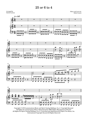 25 Or 6 To 4 (arr. Gabriel Lawson)