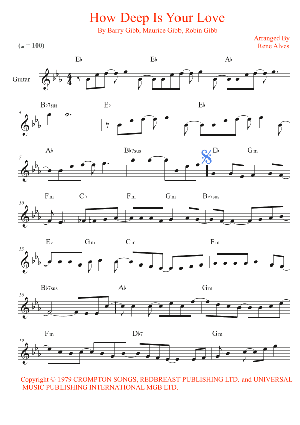 How Deep Is Your Love (arr. Rene Alves)