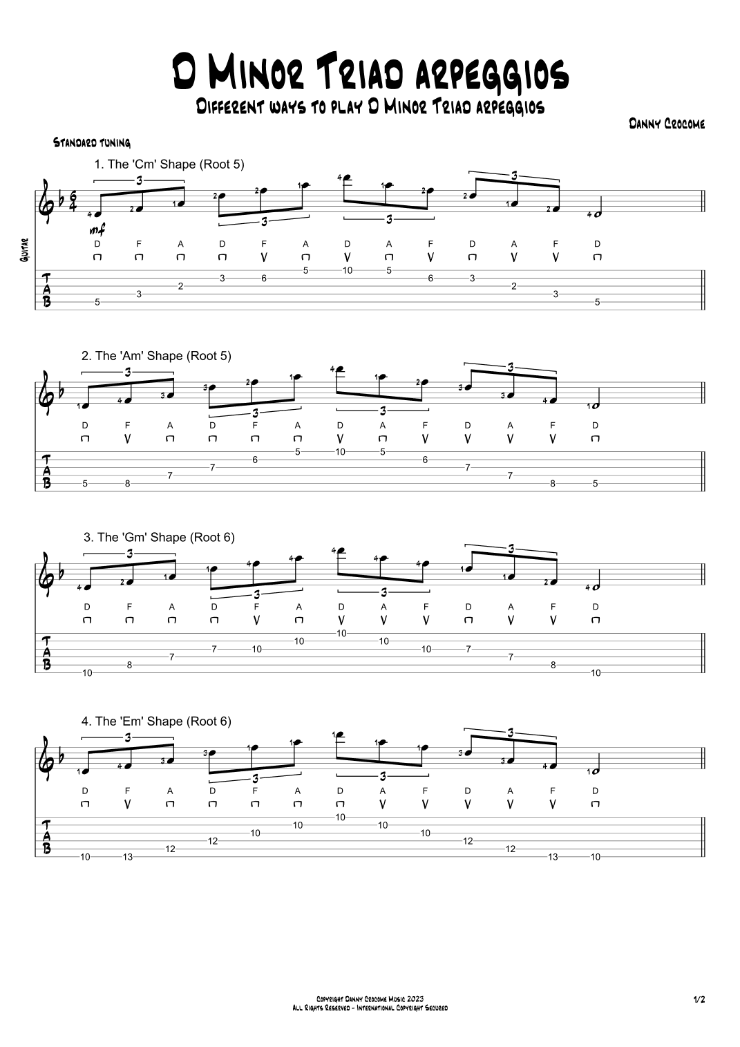 D Minor Triad Arpeggios (5 Ways to Play)