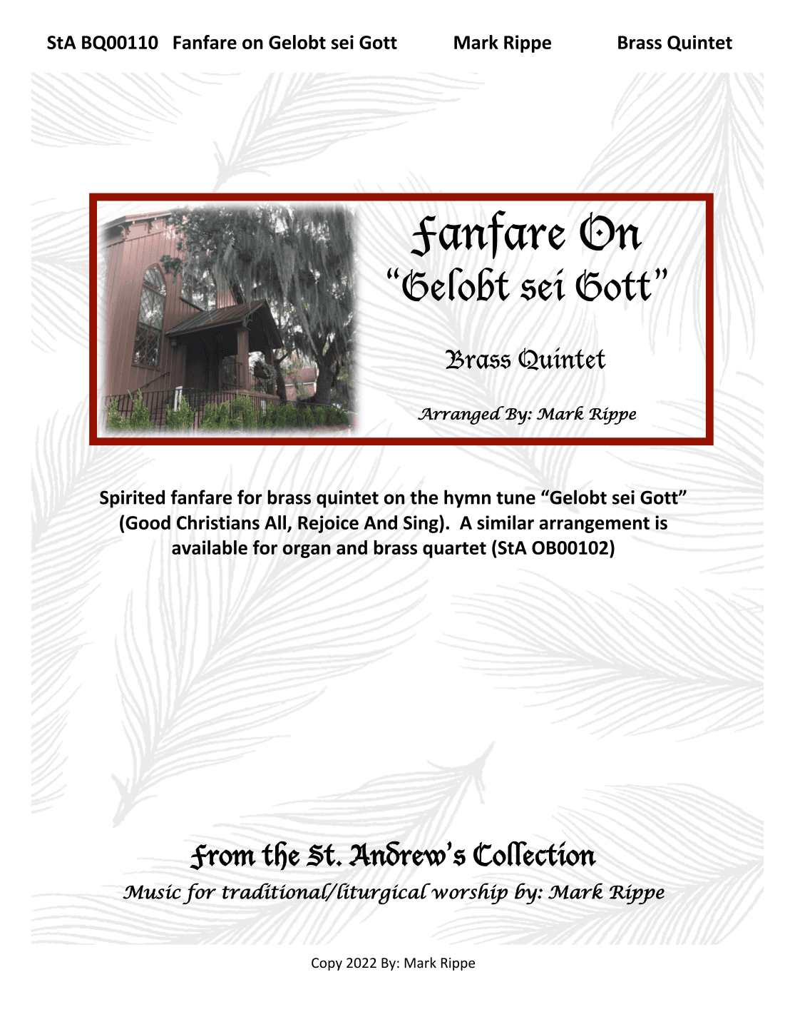 Fanfare on "Gelobt sei Gott" (Good Christians All, Rejoice And Sing)  StA OBQ00110 (arr. Mark Rippe)