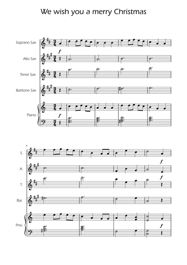 We Wish You a Merry Christmas - Sax Quartet w/ Piano (arr. Ygor Nunes)