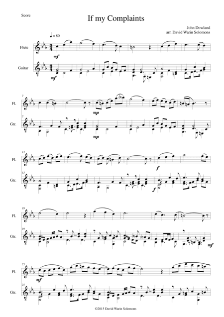 If my complaints for flute and guitar (arr. David Warin Solomons)