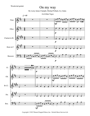 On My Way (arr. Zoltan Vegso)